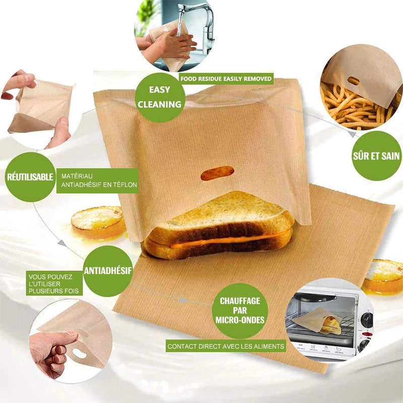 Sac de poche antiadhésif pour pain grillé