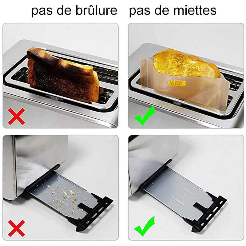 Sac de poche antiadhésif pour pain grillé