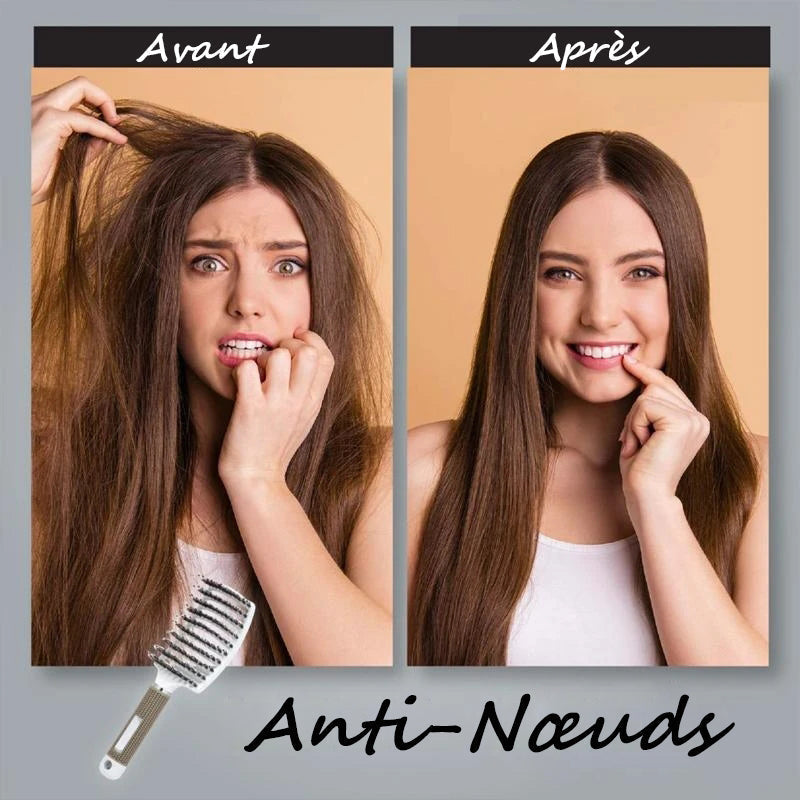 Brosse à cheveux démêlante en poils de nylon