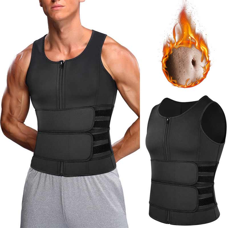 Gilet de sauna 2 en 1 avec entraîneur de taille pour hommes
