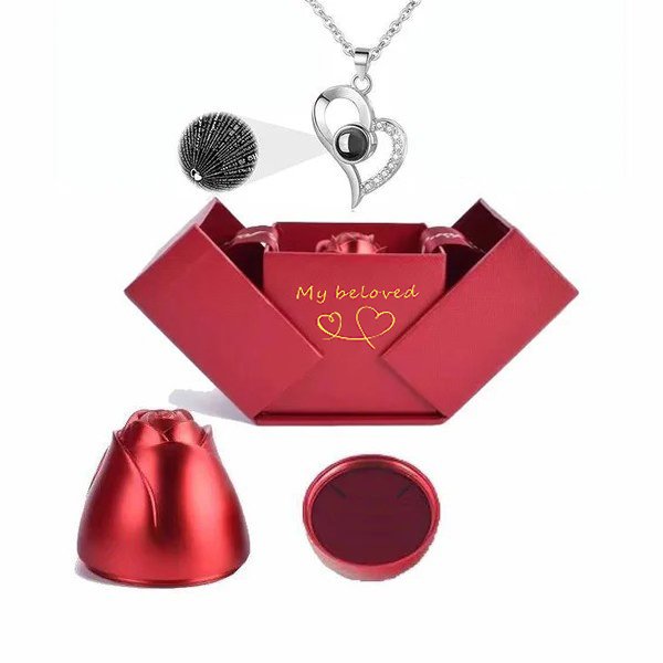Collier Coeur De Projection D'amour (Je T'aime En 100 Langues)