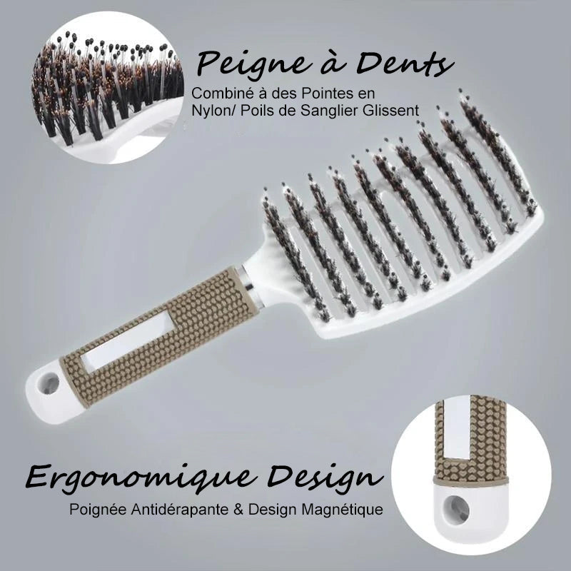 Brosse à cheveux démêlante en poils de nylon