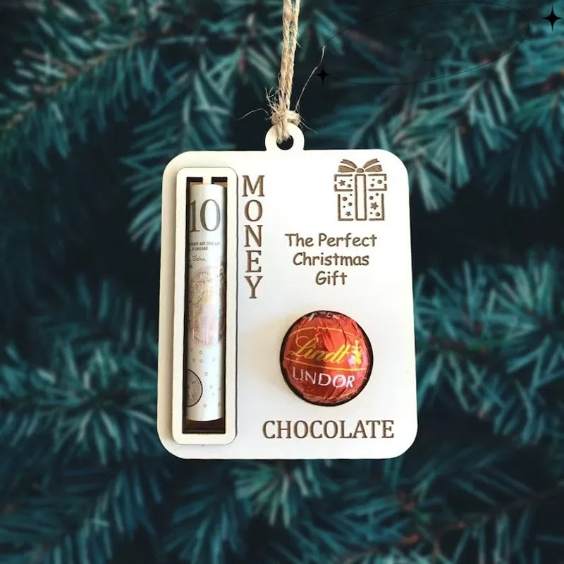 Décoration de Noël pour pince à billets en bois