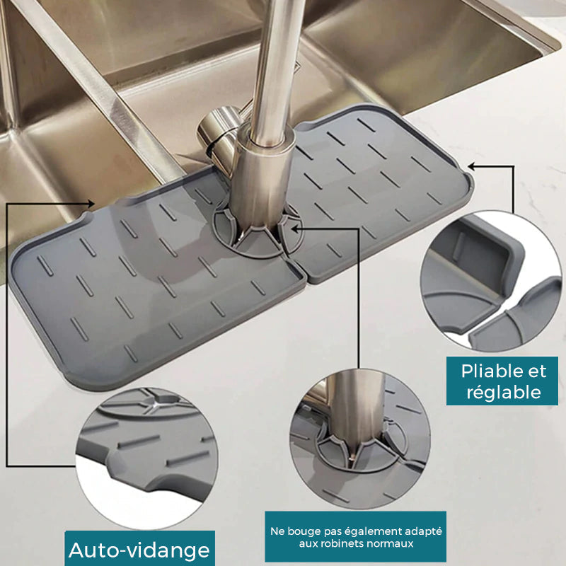 Plateau anti-goutte à poignée de robinet en silicone