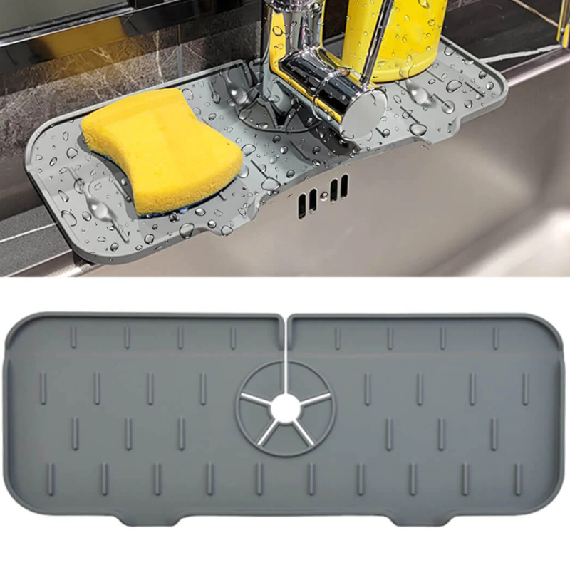 Plateau anti-goutte à poignée de robinet en silicone