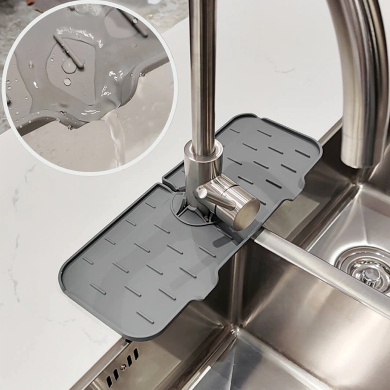 Plateau anti-goutte à poignée de robinet en silicone