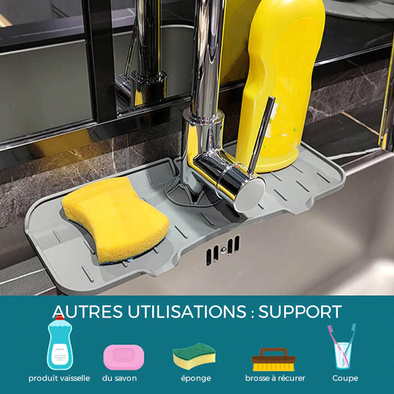 Plateau anti-goutte à poignée de robinet en silicone