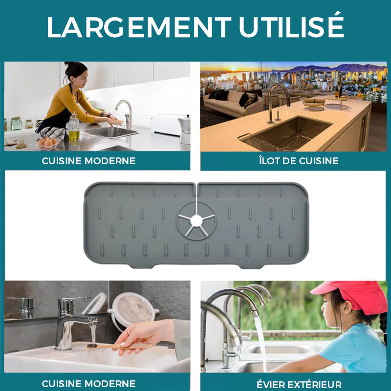 Plateau anti-goutte à poignée de robinet en silicone
