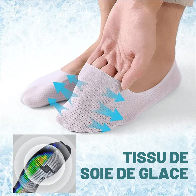Chaussettes respirantes en soie glacée