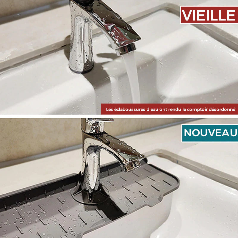 Plateau anti-goutte à poignée de robinet en silicone