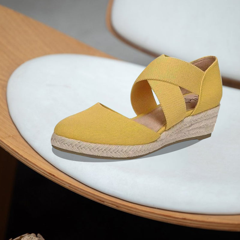 Sandales compensées en corde de chanvre