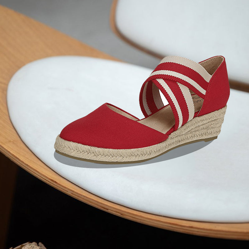 Sandales compensées en corde de chanvre