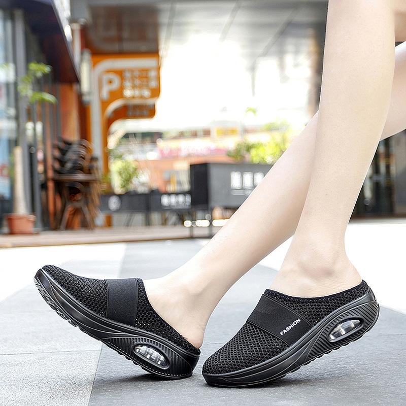 Sandales plates en maille pour femmes